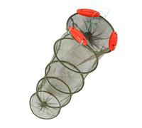 Toyvian Large Coffee Colored Fishing Mesh Net with Float Rings Durable Thickened Cloth for Easy Portable Fish Storage Practical Folding Net Bag for Eel Crab Shrimp and More