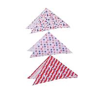 Toyvian Large Dog Bibs 3pcs Usa Flag Pet Bandana July 4th Dog Scarves Independence Day Outfit Drool-resistant Bandanas