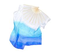 Toyvian Large Gradient Red Dance Fan Veil Lightweight Folding Long Silk Fan for Stage Performance Practical Soft Cloth Exercise Prop for Belly Dance and Adult Practice