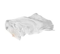 Toyvian Large Long Dance Fan White Silk Folding Fan for Stage Performance and Practice for Traditional Chinese Dance