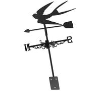 Toyvian Large Outdoor Iron Weather Vane Swallow Shape for Rooftops and Gardens, Easy Installation Decorative Wind Direction Indicator for Outdoor Planning and Patio Décor