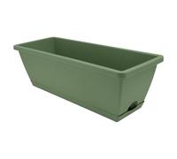 Toyvian Large Rectangular Resin Vegetable Planting Basin, Plastic Garden Flower Pot with Clip, Light Green Planter Suitable for Balcony and Outdoor Gardening