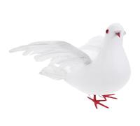 Toyvian Large Wing Artificial Peace Pigeon White Decoration Bird for Wedding Home Ornament, Lifelike Feathered Fake Dove Suitable for Event and Photo Props