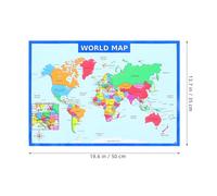 Toyvian Large World Map Posters Wall Map 2pcs for Preschool Education for Creative Design on Sturdy UV Paper for Early Education and Intellectual Development and Intellectual Development