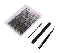 Toyvian Lash Clusters Kit with Individual Lashes and Eyelash Remover Portable DIY Eyelash Extension Tool Kit for Self Application Realistic Black Paste and Plastic Accessories