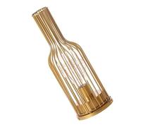 Toyvian LED Iron Art Table Lamp Gold Wine Bottle Shape Decorative Bedside Night Light Warm Indoor Lighting for Bedroom and Living Room