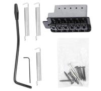 Toyvian Left Handed String Flat St Saddle Single Tremolo Bridge for Electric Guitar Accessories Black Tremolo Arm Locking Tuners