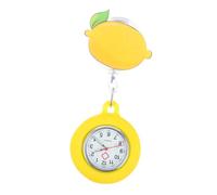 Toyvian Lemon Quartz Pocket Watch Retractable Clip-on Chest Watch for Nurses Waterproof and Sturdy Glass Dial