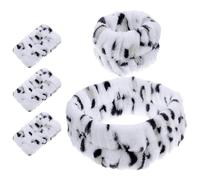 Toyvian Leopard Print Water-absorbing Face Washing Headband and 4pcs Wristbands Set, Soft Plush Skincare Hair Accessories for Spa and Makeup Use