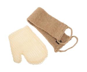 Toyvian Lightweight Jute Exfoliating Bath Gloves for Shower, Double Sided Back Scrubber with Rich Bubble Creation, Body Scrub Mitt for Bath and Shower Use
