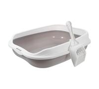 Toyvian Litter Box Semi Enclosed Cat Toilet Low Entry for Kittens Leakproof Design to Prevent Litter Scatter Easy to Pan Scoop for Small Pets