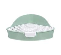 Toyvian Litter Double Grid Two-layer Structure Plastic Box Design Training Bunny Clean Equipment Potty with Fixed Hook Detachable Grids Easy to Clean and Prevents Feet Rabbit Chinchilla