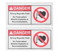 Toyvian Magnetic Field Warning Sticker 5 X 10 Inches 2pcs No Adhesive Safety Decal to Prevent Improper Operations in Schools