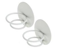 Toyvian Makeup Puff Stand for Indoor Storage and Organization Carbon Steel Beige 2pcs Wall Mounted Makeup Sponge Holder Organiser Suitable for Home Use