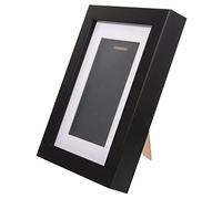 Toyvian Marathon Medal Display Frame Desktop Photo Holder with Sturdy Base Creative Badge Picture Frame for Family Photos and Awards Durable Black Tabletop Display Case