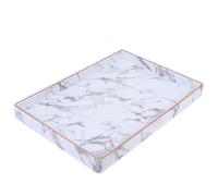 Toyvian Marble Pattern Square Storage Tray, Multi-purpose Bathroom Vanity Organizer, Desktop Display Tray for Toiletries and Jewelry, Sturdy Decorative Tabletop Storage Plate