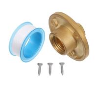 Toyvian Marine Brass Boat Drain Plug Set Watertight Flange and Threaded Screw Seal Tape, Copper Yacht Garboard Bung for Kayak, Canoe, Inflatable and Small Boats