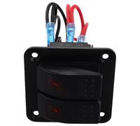 Toyvian Marine Illumination Waterproof Rocker Panel 2 Gang Aluminum Toggle with Red LED for and, Featuring Enhanced Functionality and Sturdy Abs PC Material Boats Cars