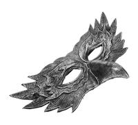 Toyvian Masquerade Party Mask Wing Half Mask for Adults Halloween Costume Accessory Black Grey Pu Material for Masquerade Ball and Festival