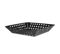 Toyvian Meat Grill Plate Non-Stick Grill Pan Drain Hole Barbecue Dish for Vegetables and Meat Black Carbon Steel Strong Durability Large Capacity for Home Gathering BBQ