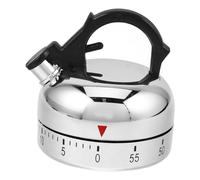 Toyvian Mechanical Kitchen Timer Novelty Kettle Shape Cooking Countdown Timer for Kitchen Classroom Study and Multi-use with Easy Manual Setup