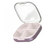 Toyvian Medicine Storage Box Pill Organizer with 4 Compartments, Mini Travel Medicine Holder, Sealed Environmental Plastic Container for Daily Medication Management