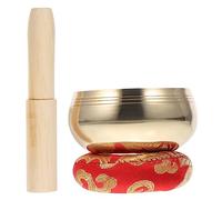 Toyvian Meditation Singing Bowl for Yoga Practice Buddhism Home Decor Sound Bowl Instrument Mat and Stick for Relaxation and Mindfulness