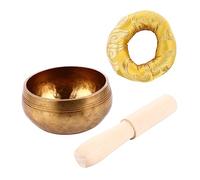 Toyvian Meditation Singing Bowl Set Handcrafted Copper Sound Bowl with Wooden Striker Gentle Peaceful Sound for Yoga and Stress Relief