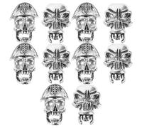 Toyvian Men'S Braid Jewelry 10Pcs Hair Beads Antique Style Pirate Skull and Runes for Beard and Dreadlocks DIY Braiding Accessories