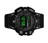 Toyvian Men's Glow the Dark Watch Digital Quartz Multi-Functional Waterproof Electronic Sports Watch with Adjustable Black Strap for Students and Holiday Outdoor Use