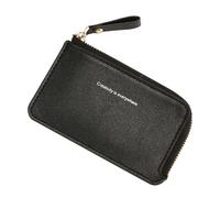 Toyvian Men's Pu Leather Wallet for Men, Short Card Holder Purse with Comfortable Touch Feeling and Zipper Design, for Shopping and Daily Use, Black Multifunctional Male Card Wallet