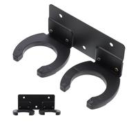 Toyvian Metal Dual Hook Microphone Wall Mount Bracket, Universal Wireless Mic Holder with Screws, Space-saving Mic Storage Rack for Ktv and Home Use