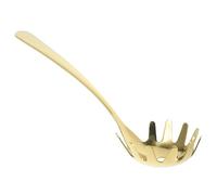 Toyvian Metal Spaghetti Server Spoon Stainless Steel Kitchen Utensil with Drain Multipurpose Pasta Fork for Home and Restaurant Cooking Heat-Resistant Strainer Tool