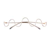 Toyvian Metal Spectacle Frame Diamond Inlaid Design, Golden Half-rim Decorative Glasses Frame for Men and Women, Lightweight Photography Prop Glasses for Stylish Everyday Use