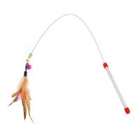 Toyvian Metal Wire Cat Teaser with Bell for Kittens Indoor Play | Flexible String and Beads, Metal Plush Plastic Nylon Build, Training Sessions for Energetic Cats Random Color