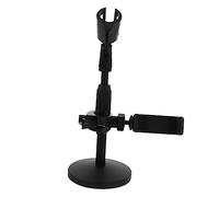 Toyvian Microphone Heavy and Phone Desktop Adjustable Metal Stand Mic with Holder Supports Microphones, Multi-functional for Tabletop Conference and Live Streaming