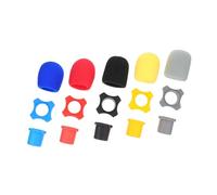 Toyvian Microphone Protective Cover Set 5-piece Anti-rolling Rings Color Options (black Red Gray Yellow) for Ktv and Studio Use