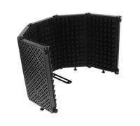Toyvian Microphone Soundproof Guard Mic Isolation Shield Foldable Design Sound Absorbing Black 27.12X10.02X6.09Inch Portable Vocal Recording Booth