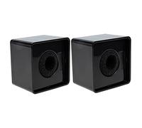 Toyvian Microphone Station Logo Flag 2pcs, Portable Abs Plastic Square Cube Interview Mic Logo Station, Small Black Microphone Flag for Reporters and Broadcast Use