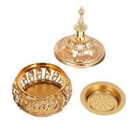 Toyvian Middle Eastern Style Iron Incense Burner Aromatherapy Furnace Home Incense Holder with Removable Lid Decorative Metal Censer for Relaxation and Meditation
