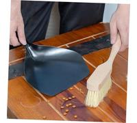 Toyvian Mini Broom and Dustpan Set Compact Household Cleaning Kit with Bamboo Handle Efficient Dustpan Brush for Desk Floor and Office Use and Space-Saving Multi-Function Sweeping