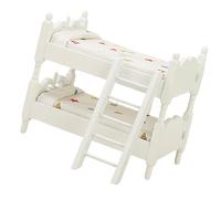 Toyvian Mini Bunk Bed Dollhouse Furniture Model Stylish Sleeping Bed Accessory for Doll House Decoration Miniature Model Setup