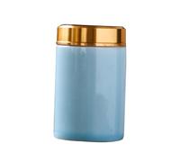 Toyvian Mini Ceramic Tea Canister Sky-blue Portable Sealed Storage Container for Travel Home Kitchen Non-absorbent Abrasion-resistant Food Storage Jar