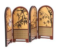 Toyvian Mini Chinese Folding Screen Decorative Desktop Divider for Privacy and Feng Shui Compact Oriental Bamboo Panel Ornament for Home Office Portable Traditional Asian Tabletop Accent