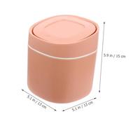Toyvian Mini Desktop Trash Bin with Cover Compact Waste Holder for Office Bedroom Kitchen Adorable Pink-orange Rubbish Container Space-saving Design with Fine Craftsmanship and Modern