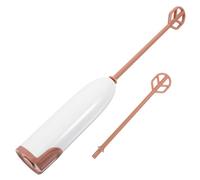 Toyvian Mini Electric Handheld Milk Powder Mixer Extended Rod, Portable Battery-Free Stirrer for Formula and Drinks, Warm White 2pcs Mixing Tool for Coffee and Juice