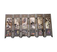Toyvian Mini Folding Screen Small Chinese Decorative Divider Japanese Style Handmade Lacquerware for Home Office