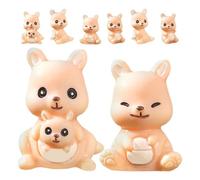 Toyvian Mini Kangaroo Resin Figurines 8Pcs Sturdy Lightweight Smooth Finish Small Animal Garden Accessories for Fairy Garden Decoration Indoor and Outdoor