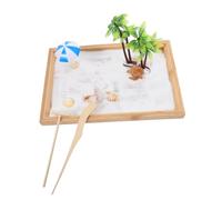 Toyvian Mini Ocean Scene Sand Tray Play Kit Ocean Life Sandbox for Stress Relief Zen Garden Decor Creative Play Indoor Outdoor Beach Activities for Home Office