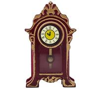 Toyvian Mini Pendulum Clock Ornament, Miniature Desk Clock Vintage Mini House Accessories Retro Style Small Pendulum for Living Room Micro Scene Dollhouse Decor